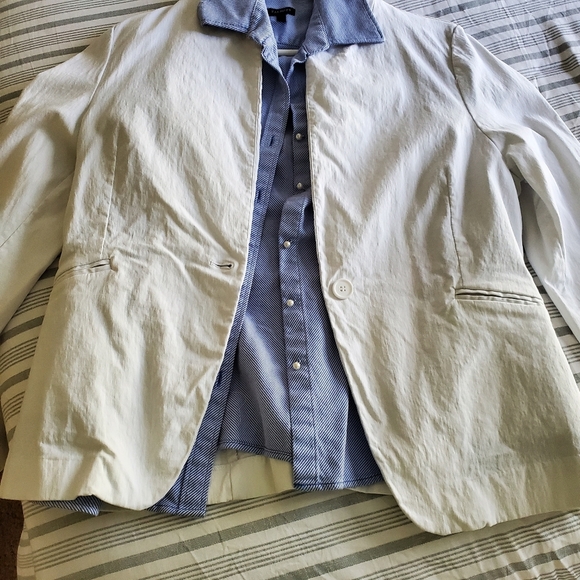 Zac & Rachel White Summer Blazer Jacket Size XL - Picture 5 of 9